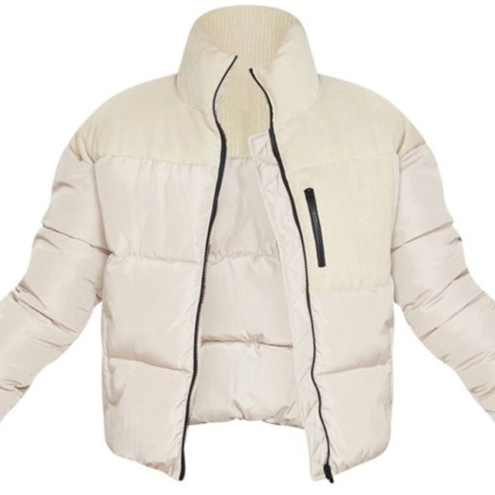 STONE CORD CONTRAST POCKET PUFFER